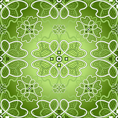 Image showing Floral green pattern