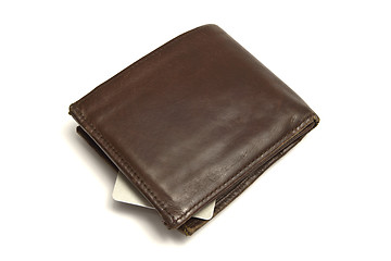 Image showing Brown wallet and credit card