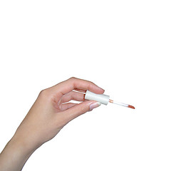 Image showing Hand holding a Lip Gloss Stick