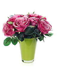 Image showing colorful flower bouquet from roses arrangement centerpiece in va