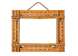 Image showing  bamboo photo frame isolated on white background