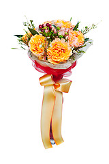 Image showing colorful autumn flower bouquet arrangement centerpiece in vase i