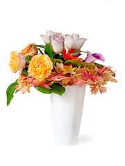 Image showing colorful autumn flower bouquet arrangement centerpiece in vase i