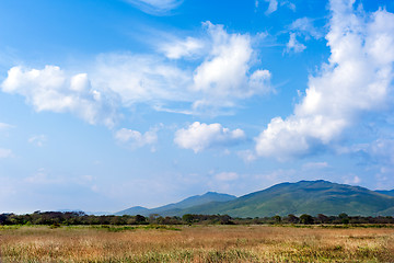 Image showing landscape with beautiful clouds and mountain views,  real scene 