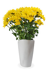 Image showing colorful autumn yellow flower bouquet arrangement centerpiece in