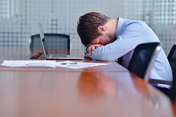 Image showing business man with problems and stress in the office