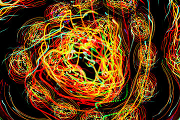 Image showing Abstract pattern of motion lights