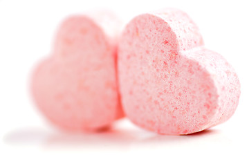 Image showing Hearts shaped Sugar Pills.