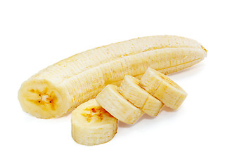 Image showing fresh sliced banana  isolated on white background