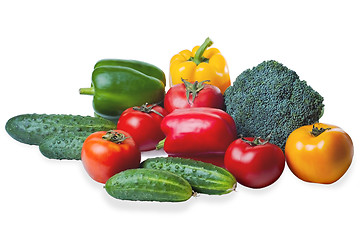 Image showing set vegetables isolated on a white background