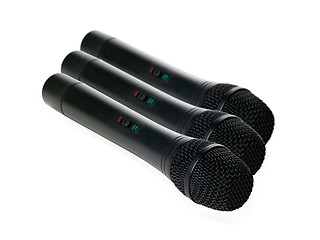 Image showing microphones isolated on a white background 