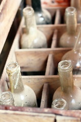 Image showing old empty wine bottles