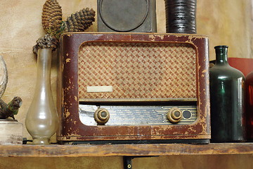 Image showing old radio in vintage setup