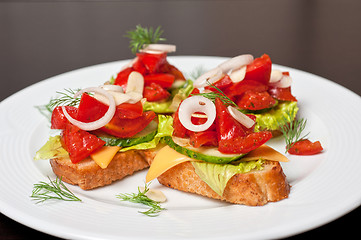 Image showing Toast with vegetables