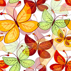 Image showing Seamless vivid  autumn pattern