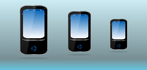 Image showing set of electronic smartphone illustration design