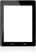 Image showing Realistic tablet pc computer with blank screen isolated on white background