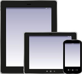 Image showing Tablet PC and smartphone isolated on white background