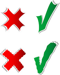 Image showing Check mark stickers set