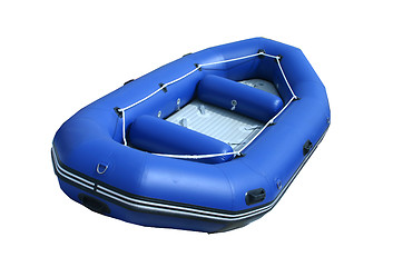 Image showing blue inflatable boat