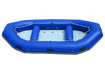 Image showing blue isolated inflatable boat