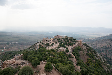 Image showing Israeli landscape with castle and sky