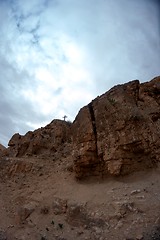 Image showing Cross in judean desert