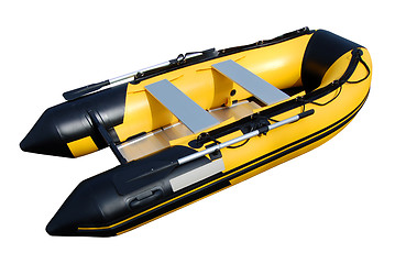 Image showing yellow inflatable boat