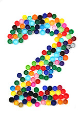 Image showing 2 - number from the plastic caps