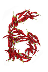 Image showing 6 - number from red chili
