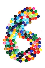 Image showing 6 - number from the plastic caps