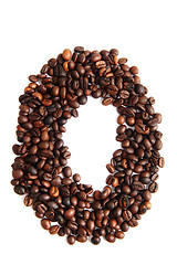 Image showing O - alphabet from coffee beans