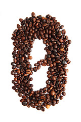 Image showing 0 - number from coffee beans