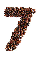 Image showing 7 - number from coffee beans