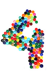 Image showing 4 - number from the plastic caps