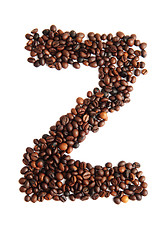 Image showing Z - alphabet from coffee beans