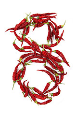 Image showing 8 - number from red chili