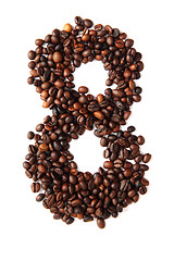 Image showing 8 - number from coffee beans