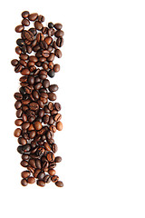 Image showing I - alphabet from coffee beans