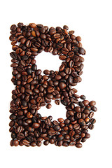 Image showing B - alphabet from coffee beans