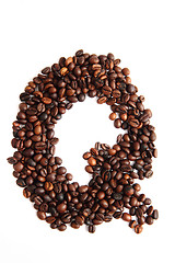 Image showing Q - alphabet from coffee beans