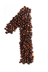 Image showing 1 - number from coffee beans