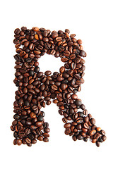 Image showing R - alphabet from coffee beans