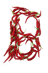 Image showing b - alphabet sign from hot chili