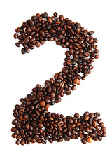 Image showing 2 - number from coffee beans