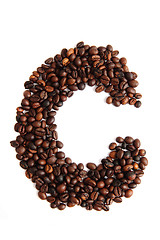 Image showing C - alphabet from coffee beans