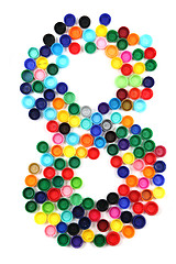 Image showing 8 - number from the plastic caps