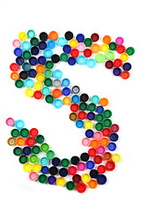 Image showing 5 - number from the plastic caps