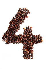 Image showing 4 - number from coffee beans