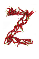 Image showing z - alphabet sign from hot chili